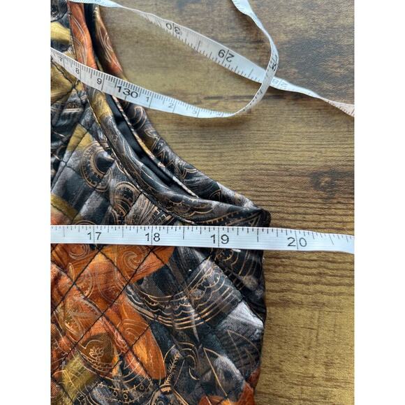 Chico's Womens 1/M-8 Fall Color Paisley Quilled Vest Full Zipper Preppy/Office - Picture 4 of 7